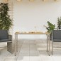 vidaXL Mesa de jardín superficie de madera ratán PE gris 115x54x74 cm vidaXL Mesa de jardín superficie de madera ratán PE gris 115x54x74 cm