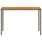 vidaXL Mesa de jardín superficie de madera ratán PE gris 115x54x74 cm vidaXL Mesa de jardín superficie de madera ratán PE gris 115x54x74 cm