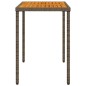 vidaXL Mesa de jardín superficie de madera ratán PE gris 115x54x74 cm vidaXL Mesa de jardín superficie de madera ratán PE gris 115x54x74 cm