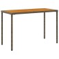 vidaXL Mesa de jardín superficie de madera ratán PE gris 115x54x74 cm vidaXL Mesa de jardín superficie de madera ratán PE gris 115x54x74 cm