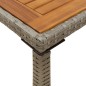 vidaXL Mesa de jardín superficie de madera ratán PE gris 115x54x74 cm vidaXL Mesa de jardín superficie de madera ratán PE gris 115x54x74 cm