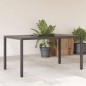 vidaXL Mesa de jardín superficie de vidrio ratán PE negro 150x90x75 cm vidaXL Mesa de jardín superficie de vidrio ratán PE negro 150x90x75 cm