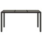 vidaXL Mesa de jardín superficie de vidrio ratán PE negro 150x90x75 cm vidaXL Mesa de jardín superficie de vidrio ratán PE negro 150x90x75 cm
