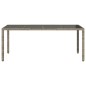 vidaXL Mesa de jardín superficie de vidrio ratán PE gris 190x90x75 cm vidaXL Mesa de jardín superficie de vidrio ratán PE gris 190x90x75 cm
