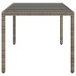 vidaXL Mesa de jardín superficie de vidrio ratán PE gris 190x90x75 cm vidaXL Mesa de jardín superficie de vidrio ratán PE gris 190x90x75 cm
