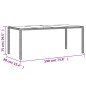 vidaXL Mesa de jardín superficie de vidrio ratán PE gris 190x90x75 cm vidaXL Mesa de jardín superficie de vidrio ratán PE gris 190x90x75 cm