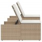 vidaXL Tumbonas con mesita 2 unidades ratán sintético beige
