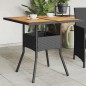 vidaXL Mesa de jardín superficie de madera ratán PE negro 80x80x75 cm vidaXL Mesa de jardín superficie de madera ratán PE negro 80x80x75 cm