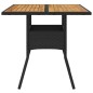 vidaXL Mesa de jardín superficie de madera ratán PE negro 80x80x75 cm vidaXL Mesa de jardín superficie de madera ratán PE negro 80x80x75 cm
