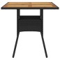vidaXL Mesa de jardín superficie de madera ratán PE negro 80x80x75 cm vidaXL Mesa de jardín superficie de madera ratán PE negro 80x80x75 cm