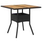 vidaXL Mesa de jardín superficie de madera ratán PE negro 80x80x75 cm vidaXL Mesa de jardín superficie de madera ratán PE negro 80x80x75 cm