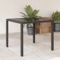 vidaXL Mesa de jardín superficie de vidrio ratán PE negro 90x90x75 cm vidaXL Mesa de jardín superficie de vidrio ratán PE negro 90x90x75 cm