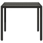 vidaXL Mesa de jardín superficie de vidrio ratán PE negro 90x90x75 cm vidaXL Mesa de jardín superficie de vidrio ratán PE negro 90x90x75 cm