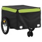 vidaXL Remolque para bicicleta hierro negro y verde 45 kg