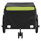 vidaXL Remolque para bicicleta hierro negro y verde 45 kg