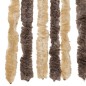 vidaXL Cortina antimoscas chenilla marrón oscuro y beige 56x200 cm