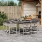 vidaXL Set comedor de jardín 9 pzas cojines ratán sintético gris claro vidaXL Set comedor de jardín 9 pzas cojines ratán sintético gris claro