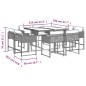 vidaXL Set comedor de jardín 9 pzas cojines ratán sintético gris claro vidaXL Set comedor de jardín 9 pzas cojines ratán sintético gris claro