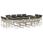 vidaXL Set comedor jardín y cojines 13 pzas ratán sintético gris claro vidaXL Set comedor jardín y cojines 13 pzas ratán sintético gris claro