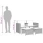 vidaXL Sofá de jardín 2 plazas con mesa y taburetes ratán PE gris vidaXL Sofá de jardín 2 plazas con mesa y taburetes ratán PE gris