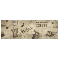 vidaXL Alfombra de cocina lavable terciopelo marrón café 60x180 cm