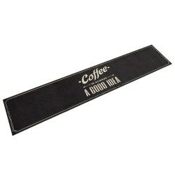 vidaXL Alfombra de cocina lavable terciopelo texto café 60x300 cm
