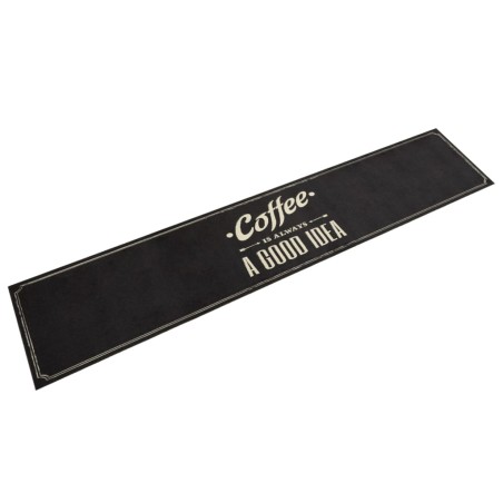 vidaXL Alfombra de cocina lavable terciopelo texto café 60x300 cm