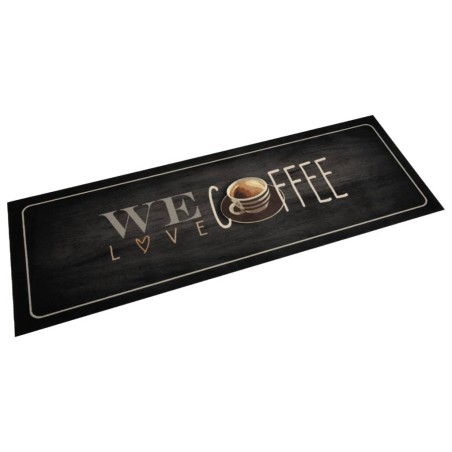 vidaXL Alfombra de cocina lavable terciopelo texto café 60x180 cm