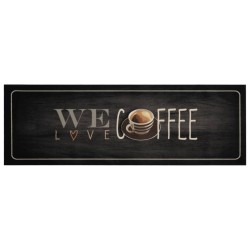 vidaXL Alfombra de cocina lavable terciopelo texto café 60x180 cm