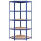 vidaXL Estantería 5 niveles 3 uds acero y madera contrachapada azul vidaXL Estantería 5 niveles 3 uds acero y madera contrachapada azul
