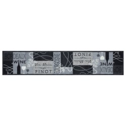 vidaXL Alfombra de cocina lavable terciopelo gris Wine 60x300 cm