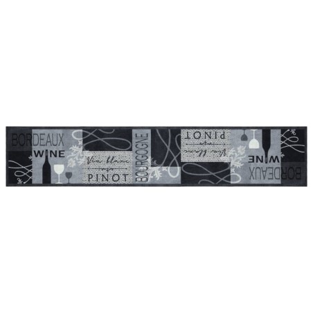 vidaXL Alfombra de cocina lavable terciopelo gris Wine 60x300 cm
