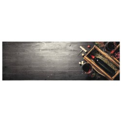 vidaXL Alfombra de cocina lavable terciopelo botella de vino 60x180 cm