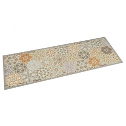 vidaXL Alfombra de cocina lavable terciopelo hexágonos pastel 45x150cm