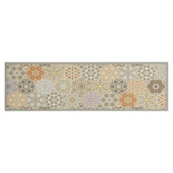 vidaXL Alfombra de cocina lavable terciopelo hexágonos pastel 45x150cm