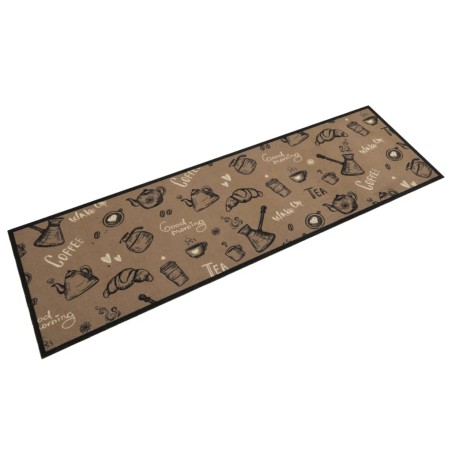 vidaXL Alfombra de cocina lavable terciopelo marrón Morning 45x150 cm