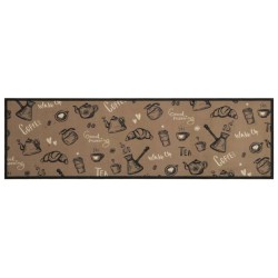 vidaXL Alfombra de cocina lavable terciopelo marrón Morning 45x150 cm