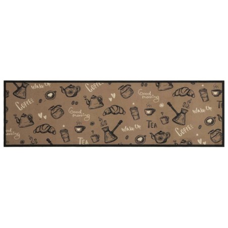 vidaXL Alfombra de cocina lavable terciopelo marrón Morning 45x150 cm