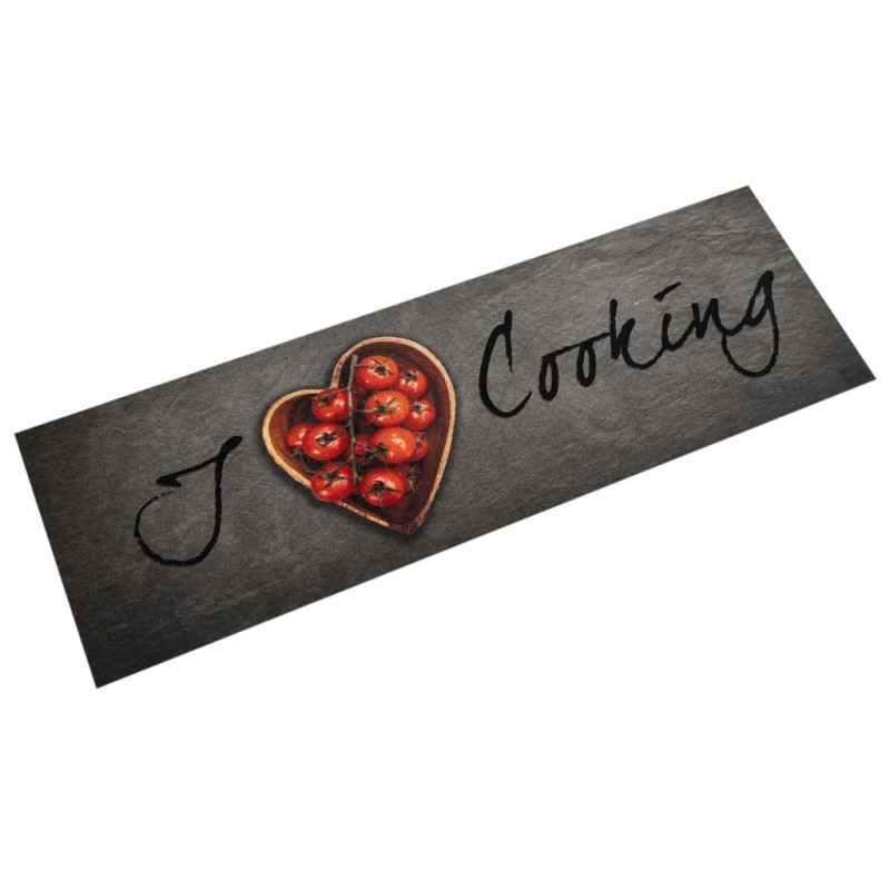 vidaXL Alfombra de cocina lavable terciopelo texto Cooking 45x150 cm vidaXL Alfombra de cocina lavable terciopelo texto Cooking 45x150 cm