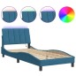 vidaXL Estructura de cama con luces LED terciopelo azul 80x200 cm vidaXL Estructura de cama con luces LED terciopelo azul 80x200 cm