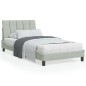 vidaXL Estructura cama con luces LED terciopelo gris claro 100x200 cm vidaXL Estructura cama con luces LED terciopelo gris claro 100x200 cm