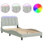 vidaXL Estructura cama con luces LED terciopelo gris claro 100x200 cm vidaXL Estructura cama con luces LED terciopelo gris claro 100x200 cm