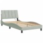 vidaXL Estructura cama con luces LED terciopelo gris claro 100x200 cm vidaXL Estructura cama con luces LED terciopelo gris claro 100x200 cm