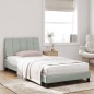 vidaXL Estructura cama con luces LED terciopelo gris claro 100x200 cm vidaXL Estructura cama con luces LED terciopelo gris claro 100x200 cm