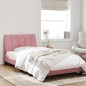 vidaXL Estructura de cama con luces LED terciopelo rosa 100x200 cm