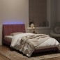 vidaXL Estructura de cama con luces LED terciopelo rosa 100x200 cm