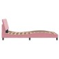 vidaXL Estructura de cama con luces LED terciopelo rosa 100x200 cm