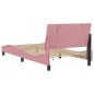 vidaXL Estructura de cama con luces LED terciopelo rosa 100x200 cm