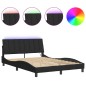vidaXL Estructura de cama con luces LED terciopelo negro 140x190 cm vidaXL Estructura de cama con luces LED terciopelo negro 140x190 cm