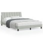 vidaXL Estructura cama con luces LED terciopelo gris claro 140x190 cm vidaXL Estructura cama con luces LED terciopelo gris claro 140x190 cm